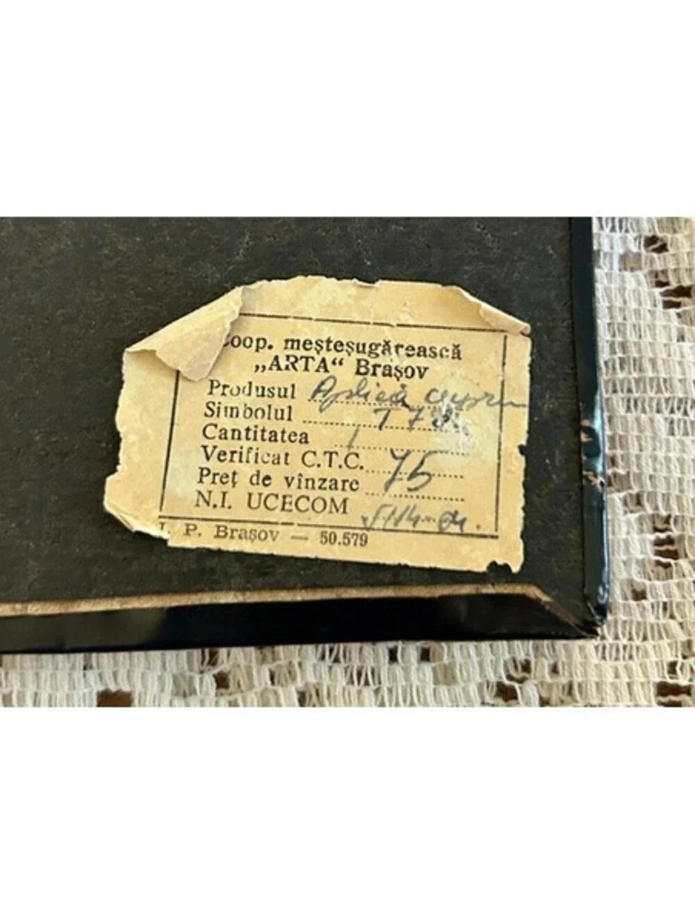 Vintage ARTA Brașov Copper Wall Art Plaque with Castle Design